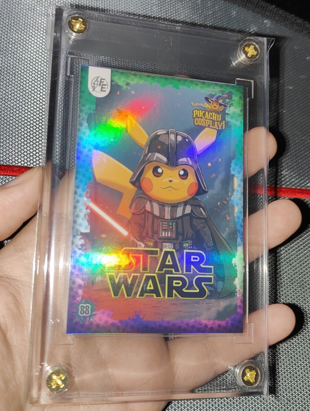 Darth Vader Star Wars holo encased Pikachu Cosplay Horror card Doujin Pokemon